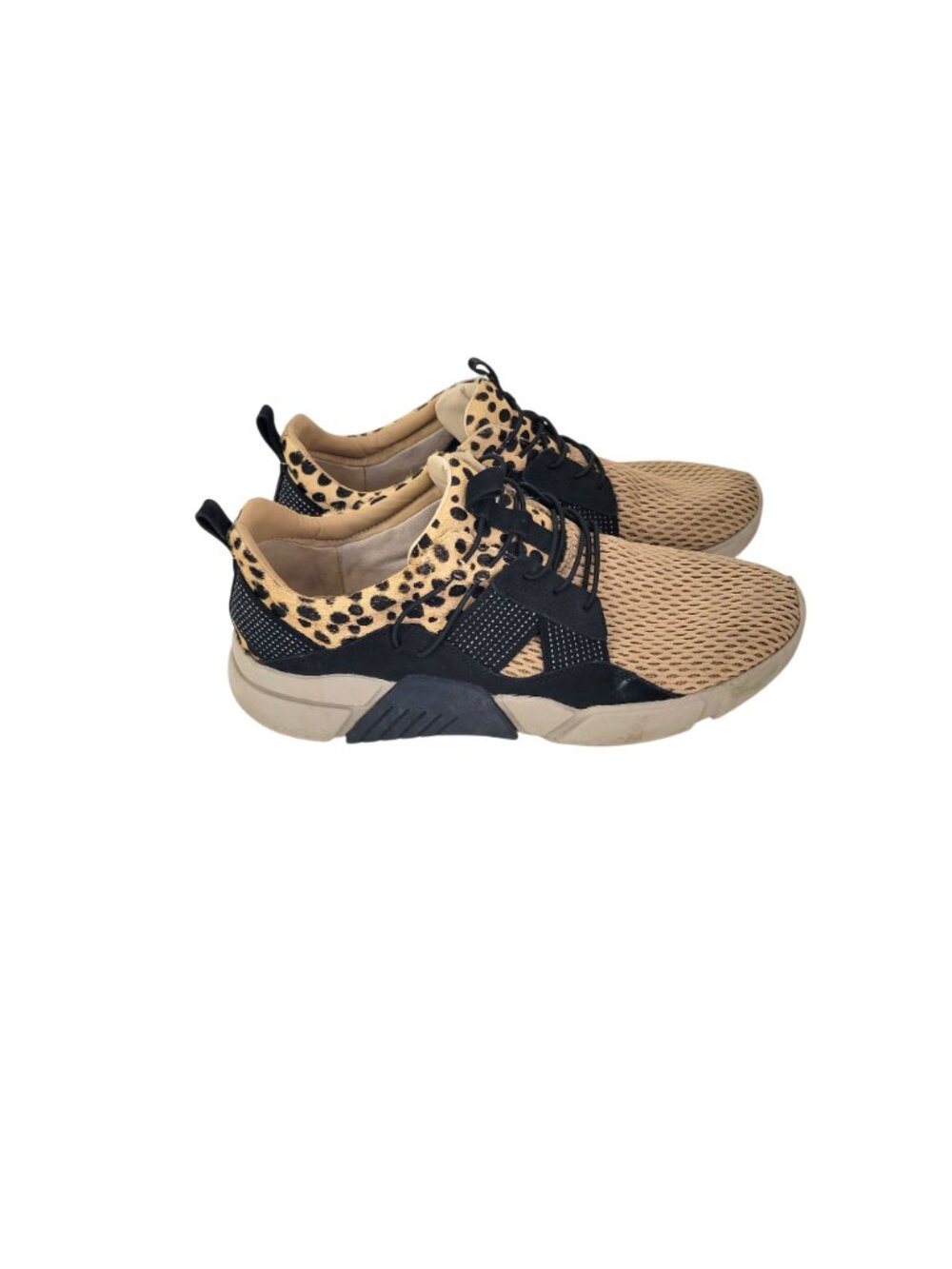 Mark Nason Beige & Black Leopard Print Sneakers - Women's Size 10 - Picture 3 of 7